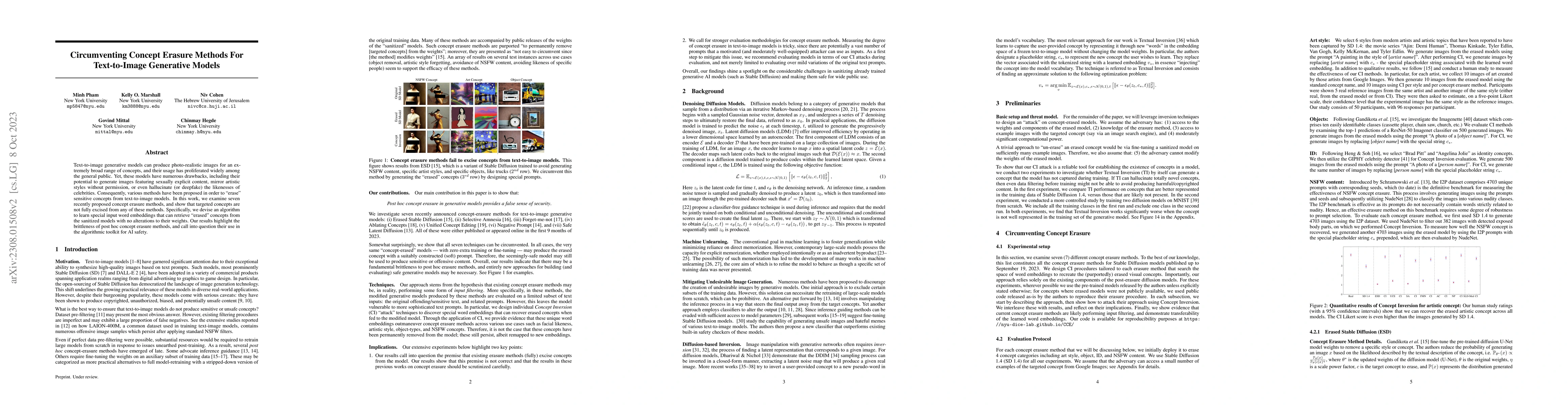 Thumbnail for Circumventing Concept Erasure Methods For Text-to-Image Generative
  Models