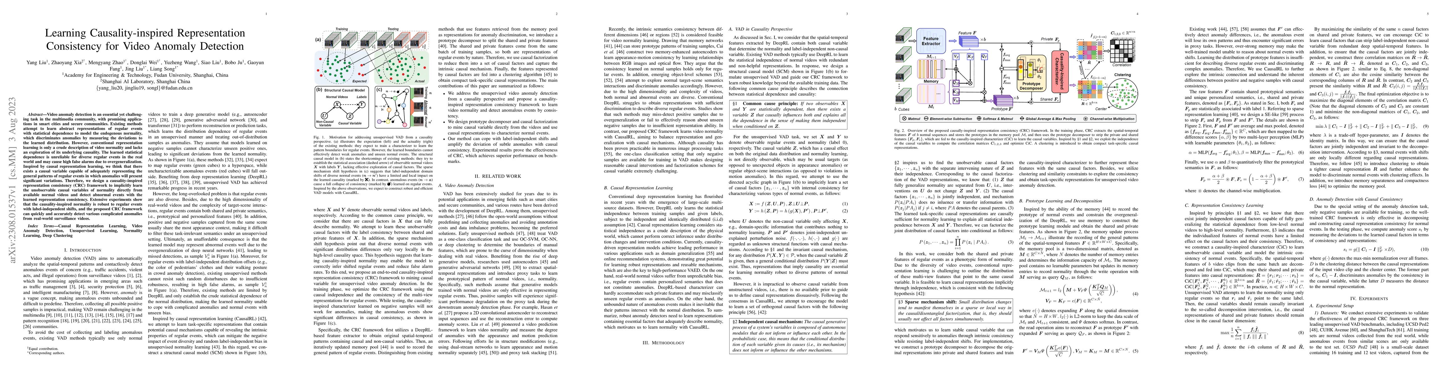Thumbnail for Learning Causality-inspired Representation Consistency for Video Anomaly
  Detection