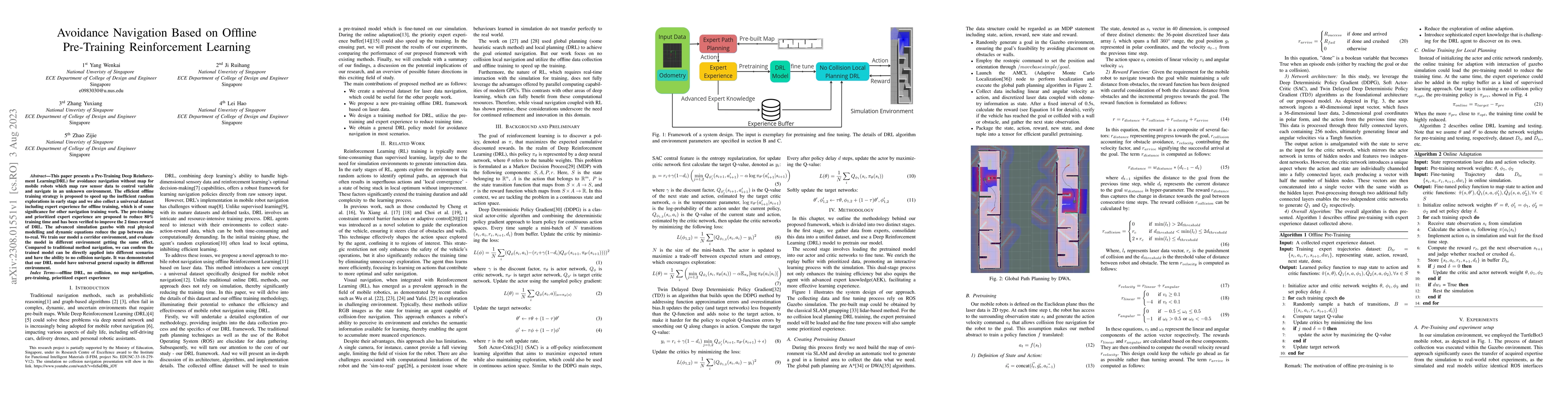 Thumbnail for Avoidance Navigation Based on Offline Pre-Training Reinforcement
  Learning