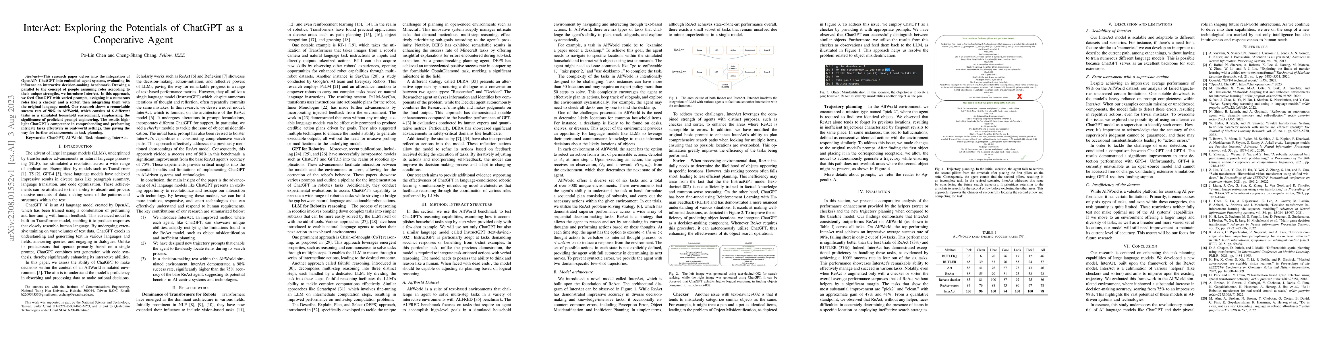 Thumbnail for InterAct: Exploring the Potentials of ChatGPT as a Cooperative Agent