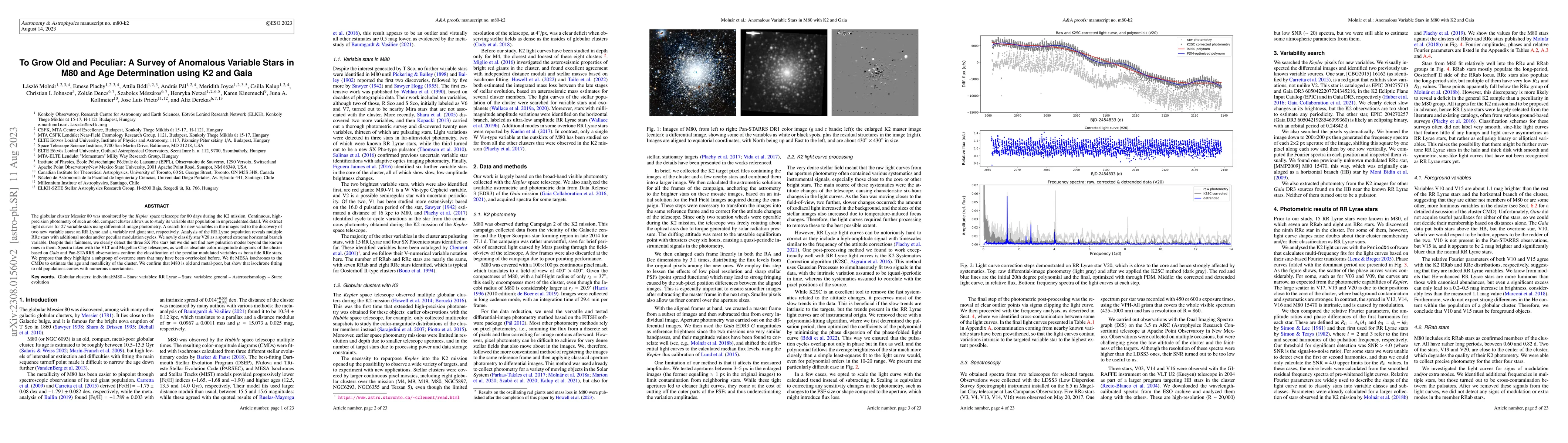Thumbnail for To Grow Old and Peculiar: A Survey of Anomalous Variable Stars in M80
  and Age Determination using K2 and Gaia