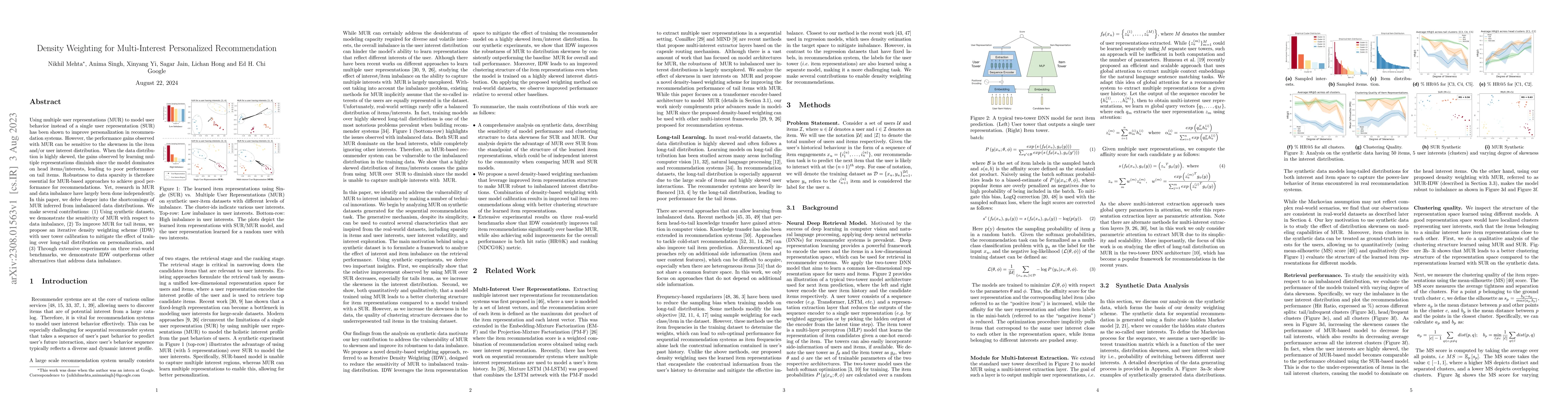 Thumbnail for Density Weighting for Multi-Interest Personalized Recommendation