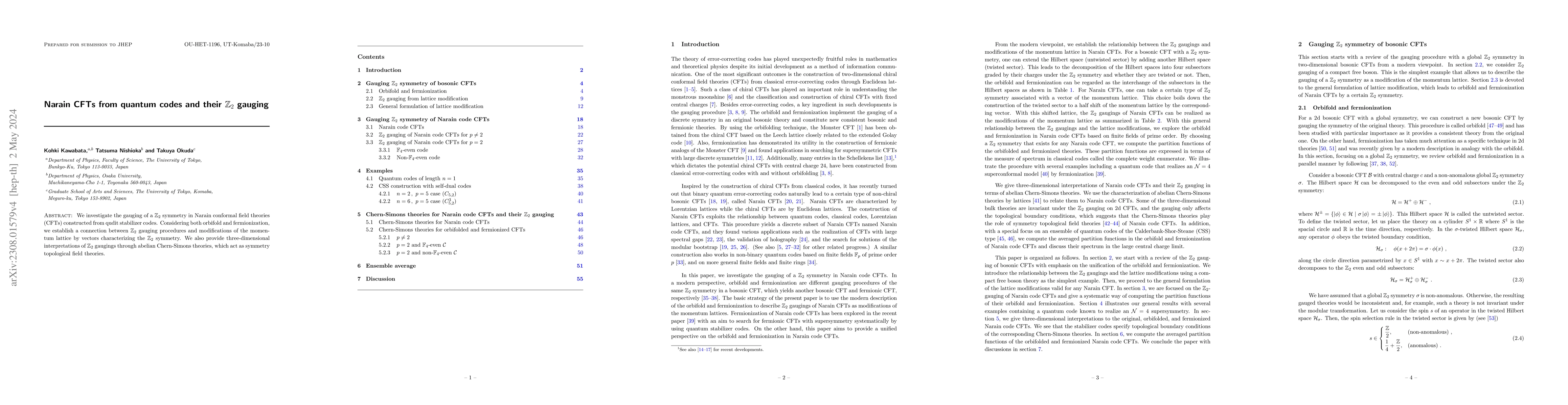 Thumbnail for Narain CFTs from quantum codes and their $\mathbb{Z}_2$ gauging