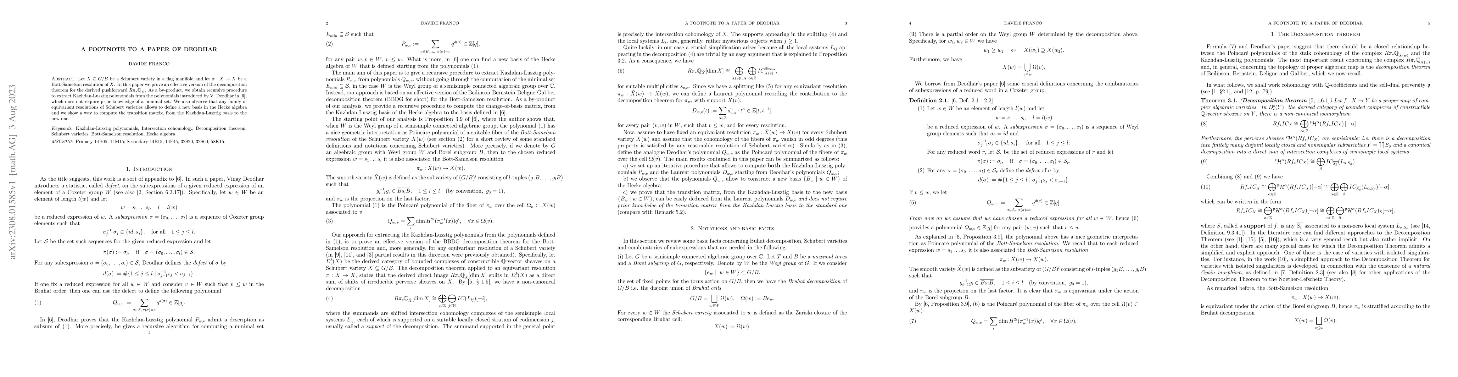 Thumbnail for A footnote to a paper of Deodhar