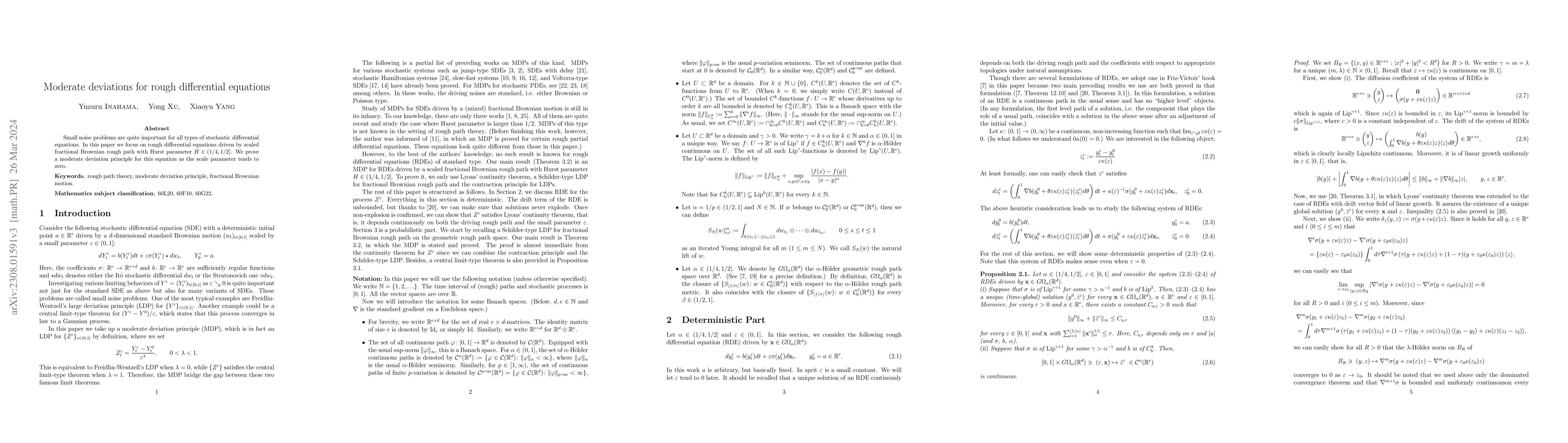 Thumbnail for Moderate deviations for rough differential equations
