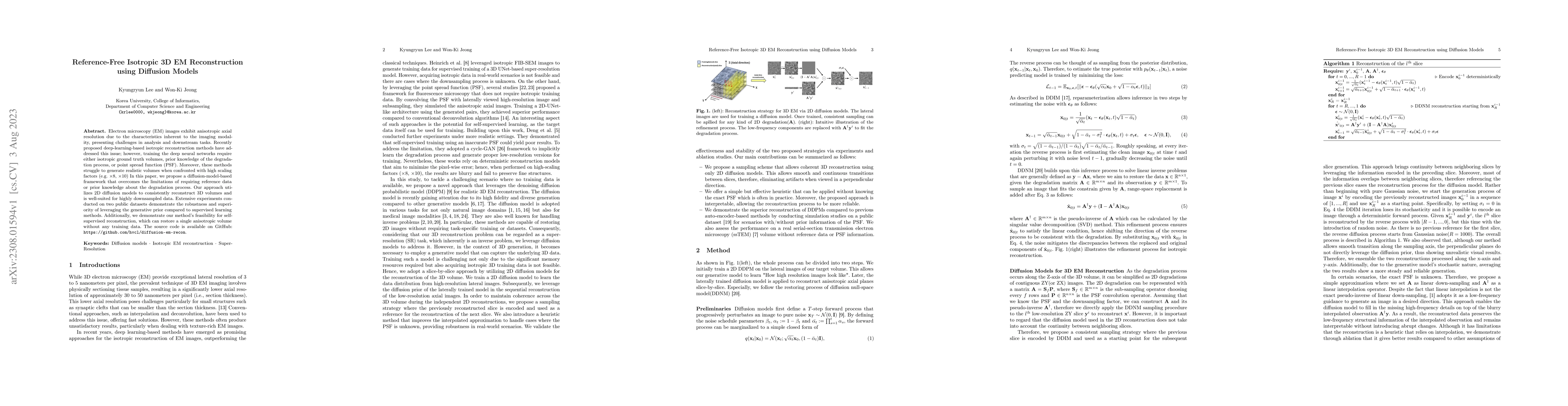 Thumbnail for Reference-Free Isotropic 3D EM Reconstruction using Diffusion Models
