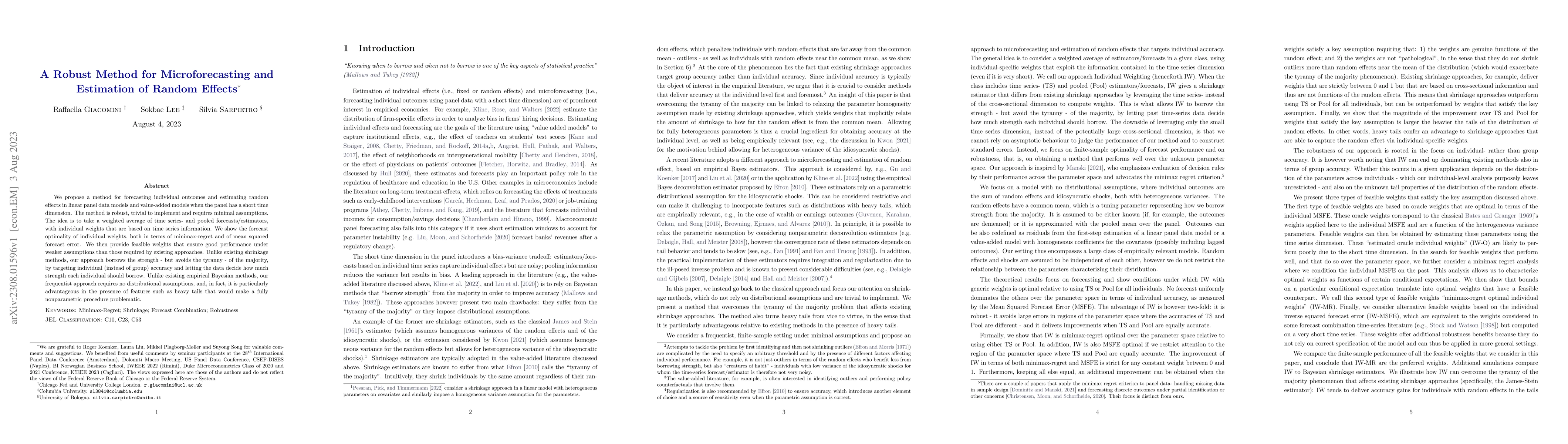 Thumbnail for A Robust Method for Microforecasting and Estimation of Random Effects