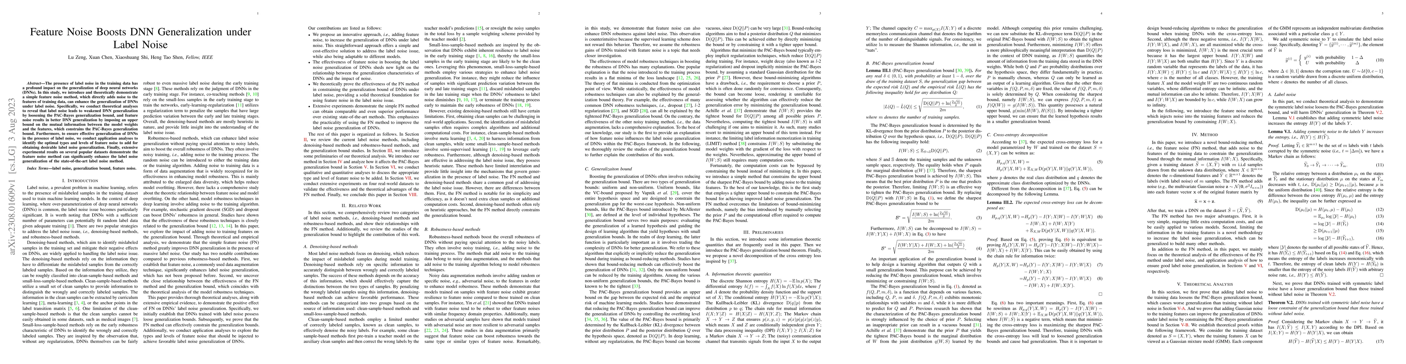 Thumbnail for Feature Noise Boosts DNN Generalization under Label Noise