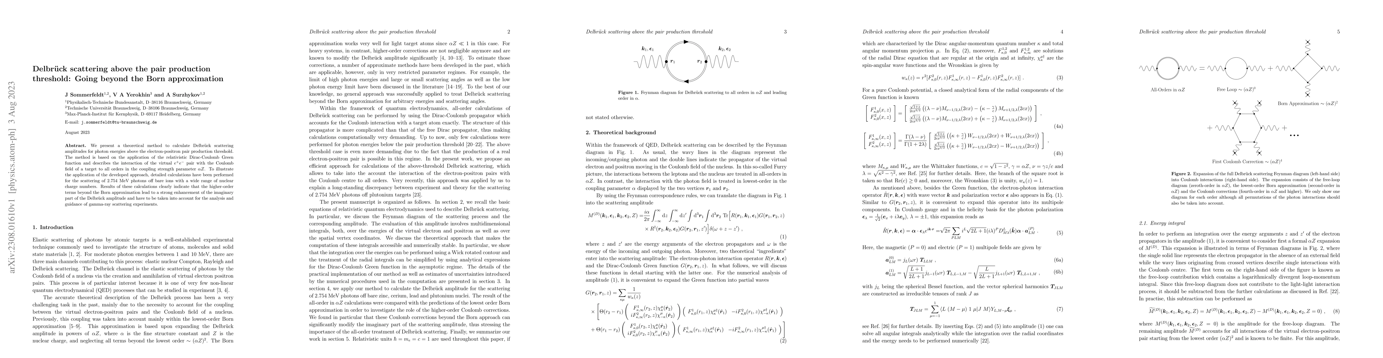 Thumbnail for Delbr\"uck scattering above the pair production threshold: Going beyond
  the Born approximation
