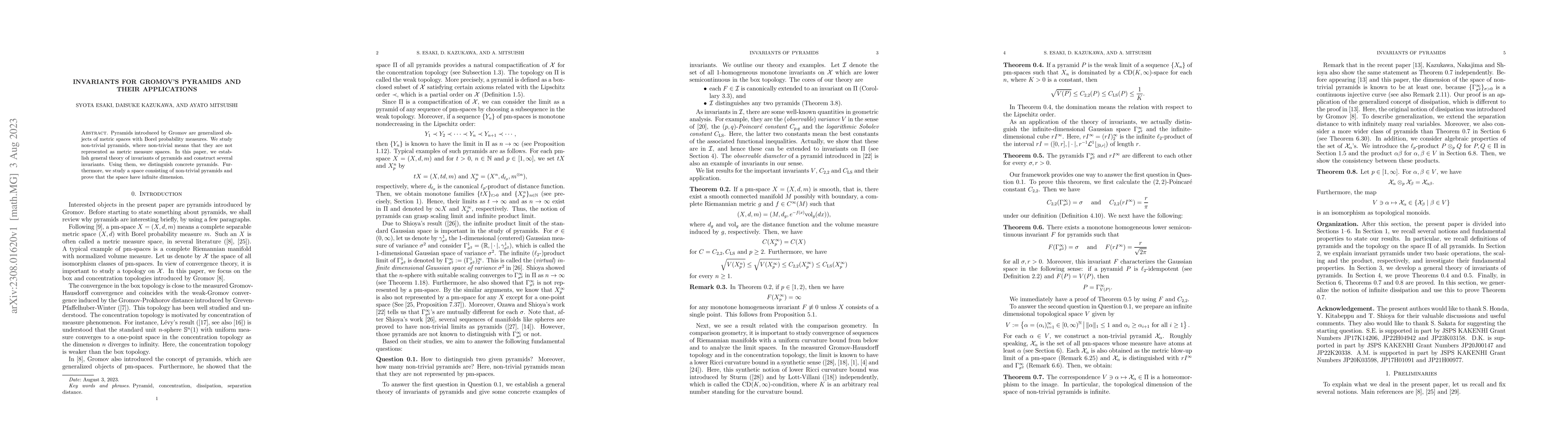 Thumbnail for Invariants for Gromov's pyramids and their applications