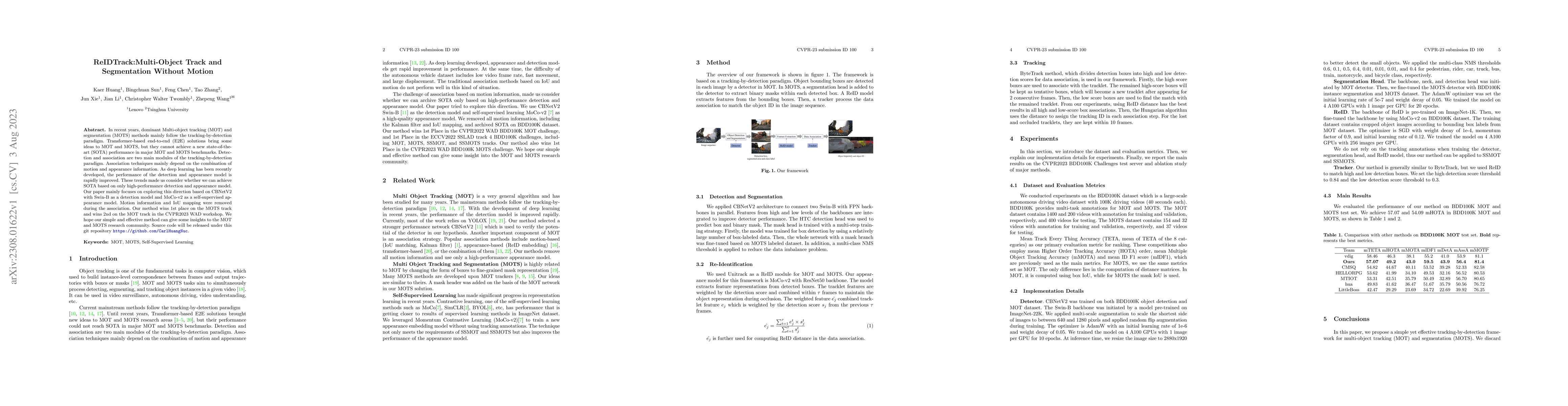 Thumbnail for ReIDTrack: Multi-Object Track and Segmentation Without Motion
