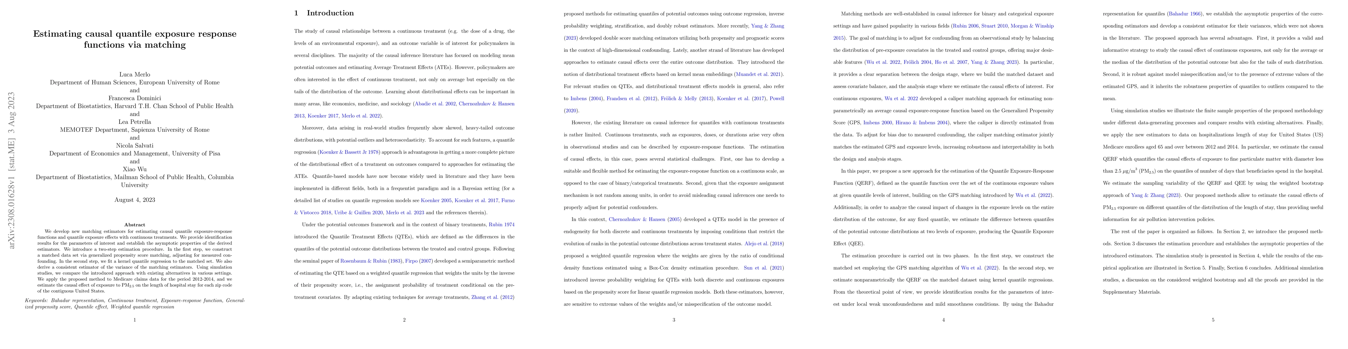 Thumbnail for Estimating causal quantile exposure response functions via matching