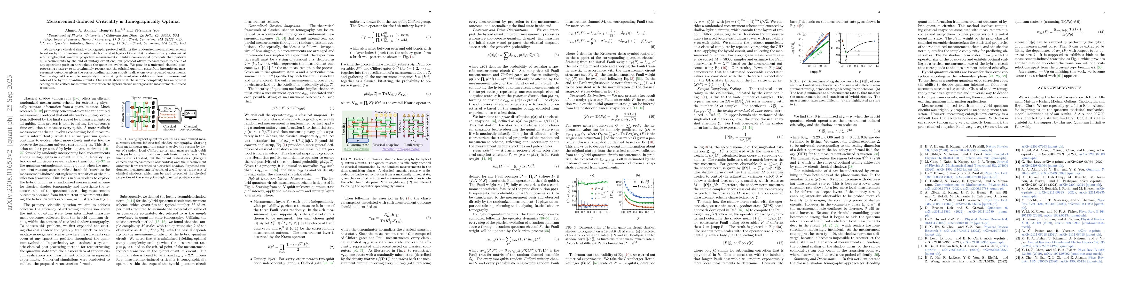 Thumbnail for Measurement-Induced Criticality is Tomographically Optimal