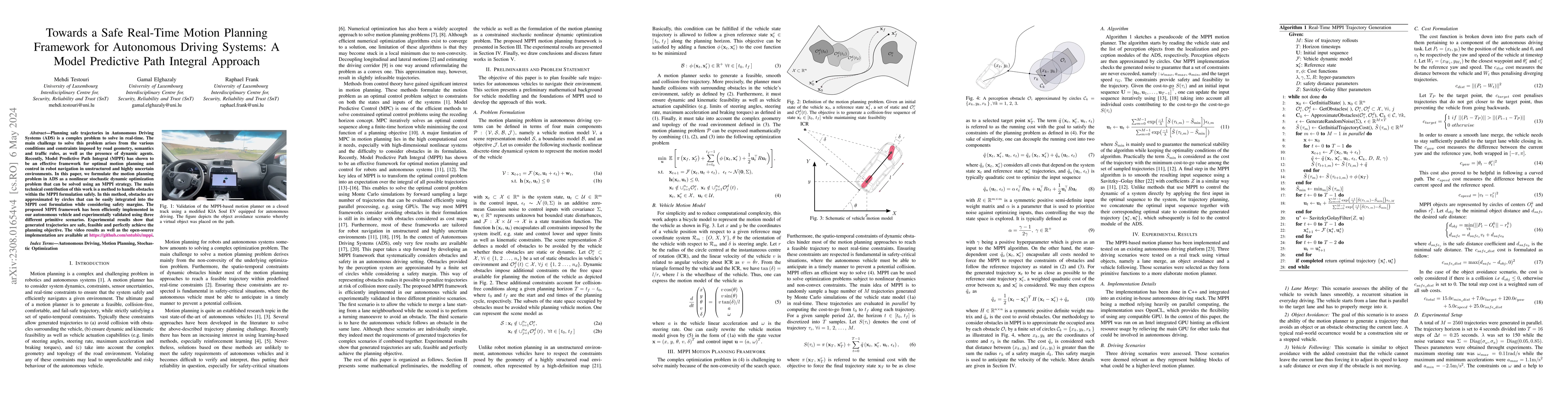 Thumbnail for Towards a Safe Real-Time Motion Planning Framework for Autonomous
  Driving Systems: An MPPI Approach