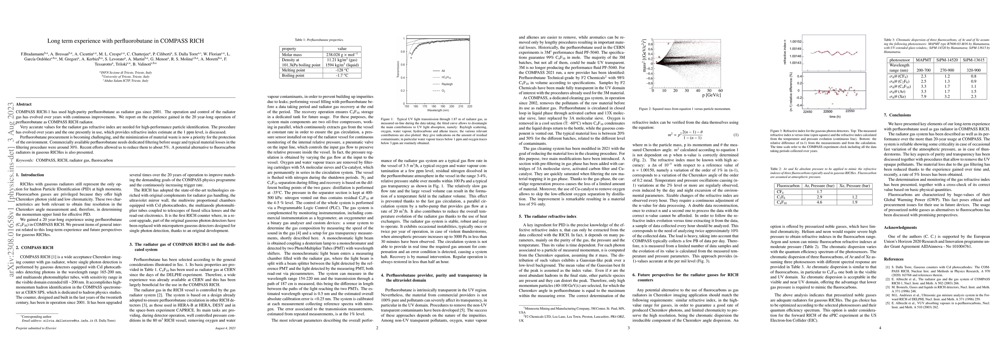Thumbnail for Long term experience with perfluorobutane in COMPASS RICH