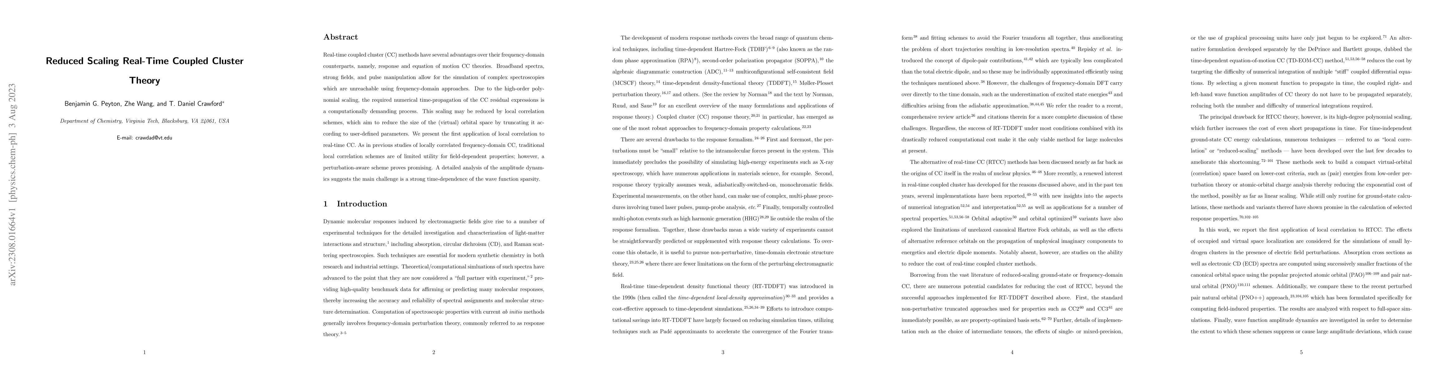 Thumbnail for Reduced Scaling Real-Time Coupled Cluster Theory