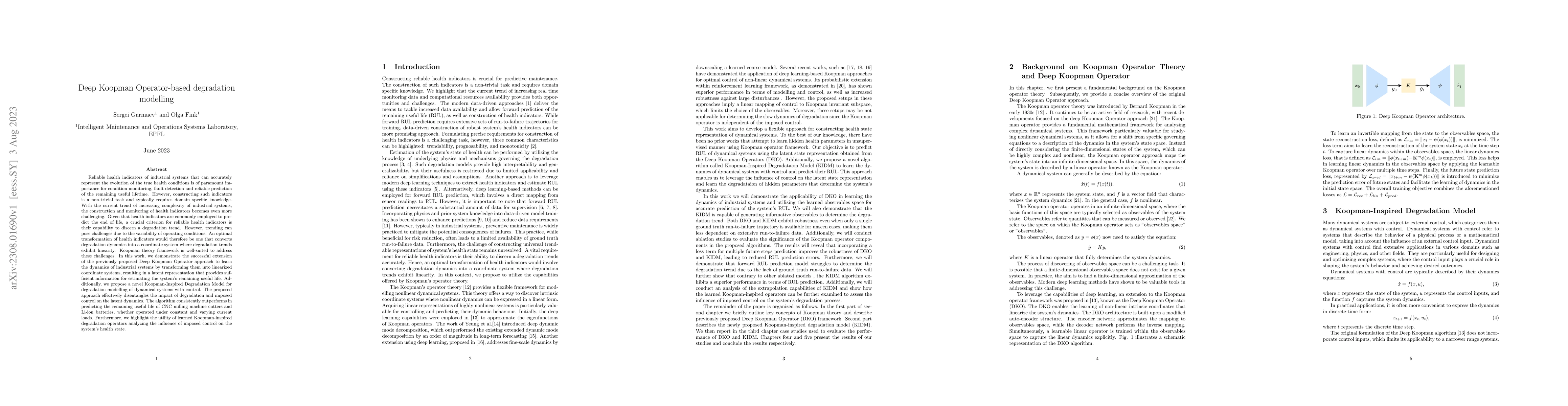 Thumbnail for Deep Koopman Operator-based degradation modelling