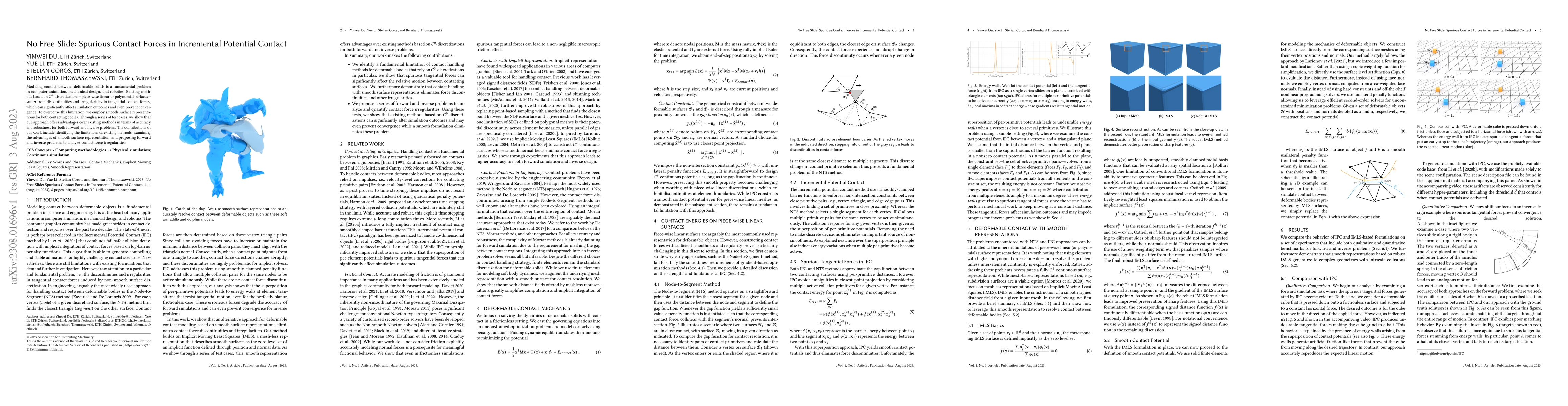 Thumbnail for No Free Slide: Spurious Contact Forces in Incremental Potential Contact
