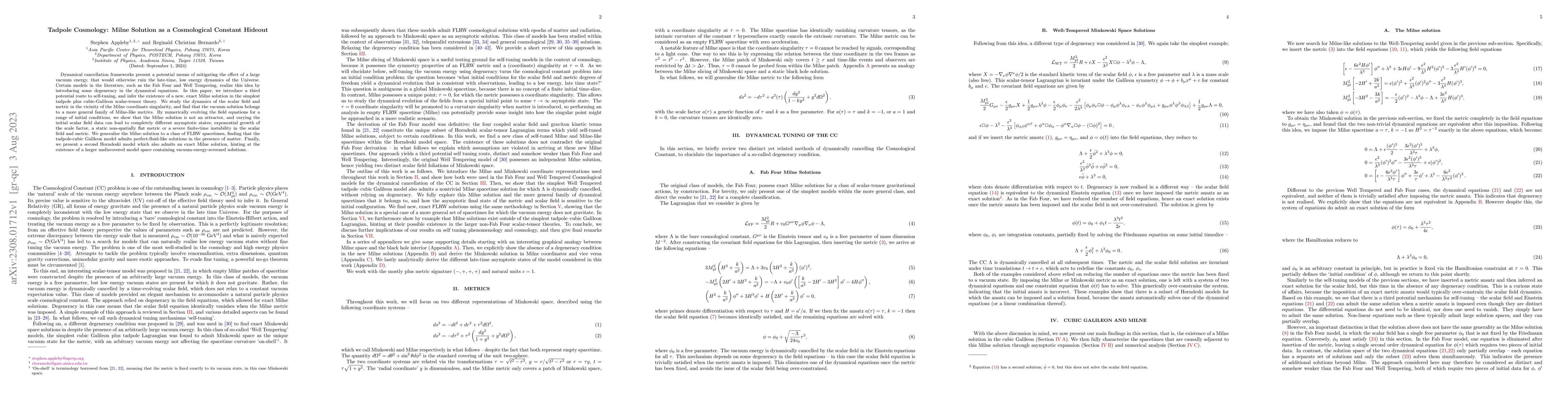 Thumbnail for Tadpole Cosmology: Milne Solution as a Cosmological Constant Hideout