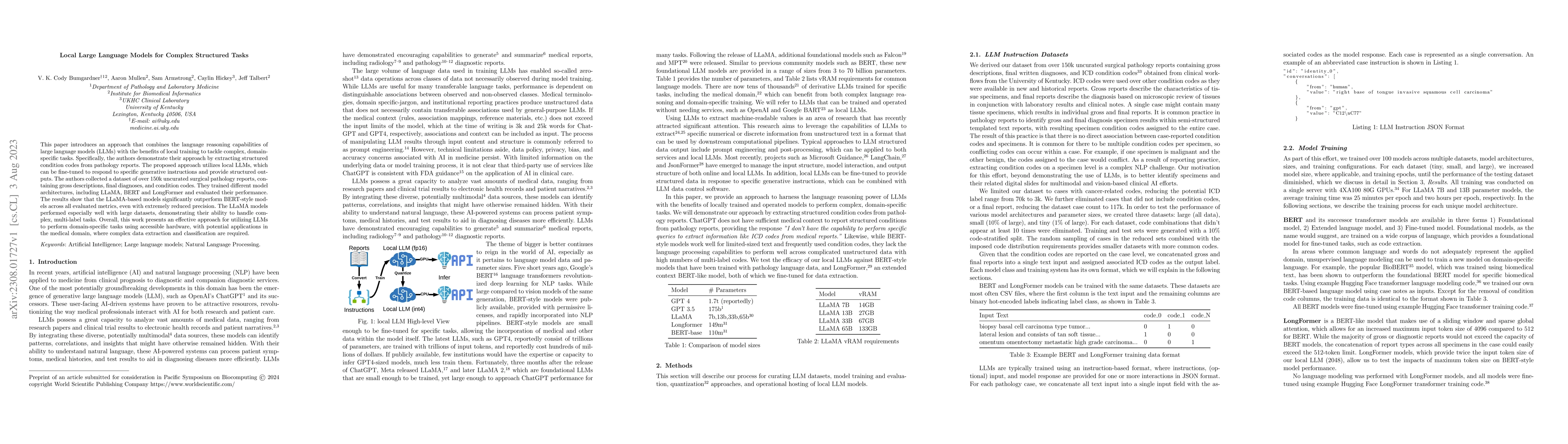 Thumbnail for Local Large Language Models for Complex Structured Medical Tasks