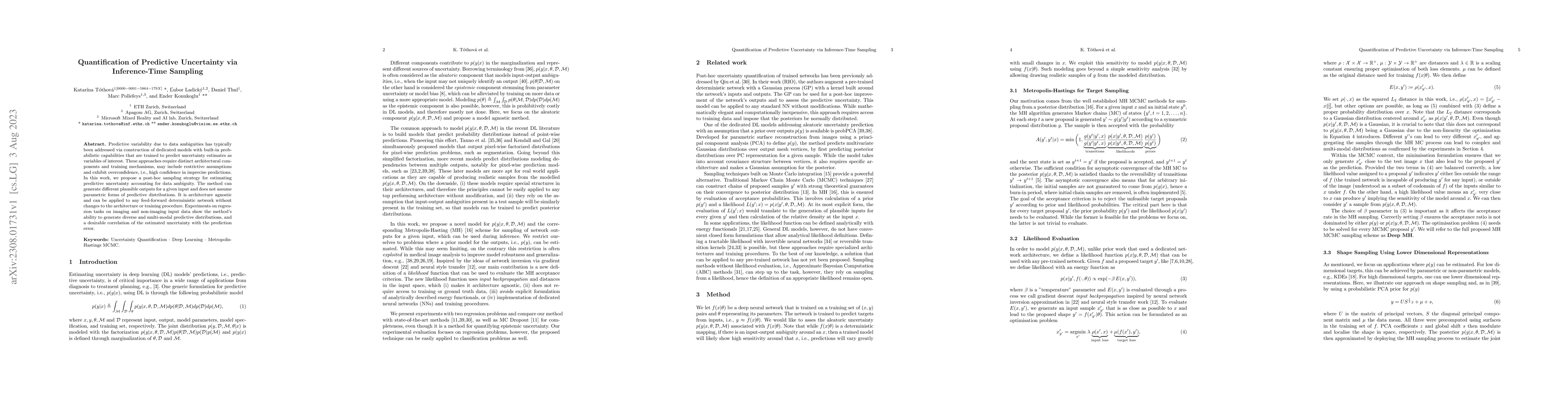 Thumbnail for Quantification of Predictive Uncertainty via Inference-Time Sampling