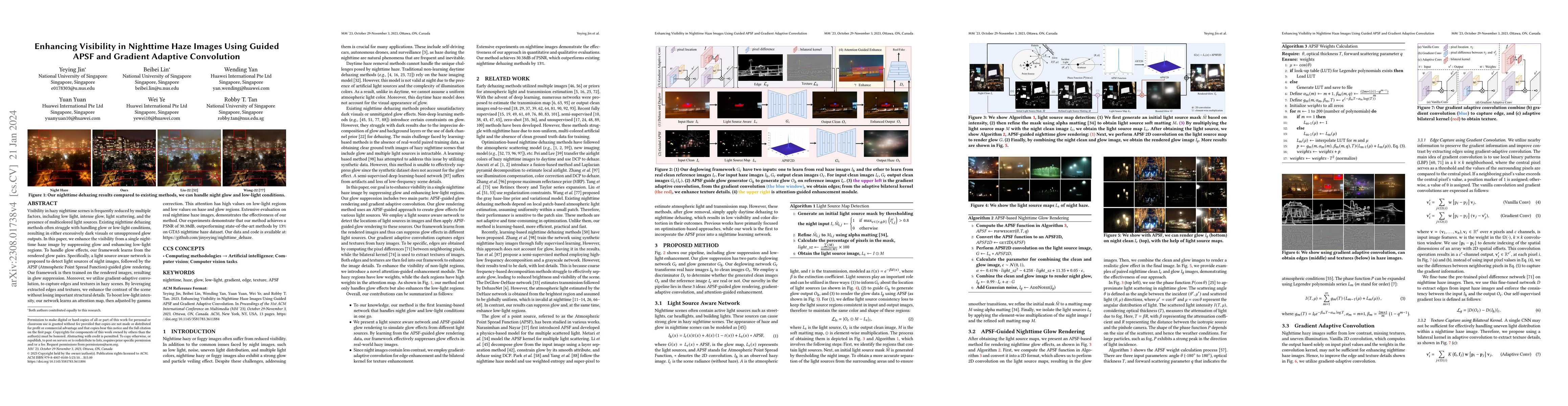 Thumbnail for Enhancing Visibility in Nighttime Haze Images Using Guided APSF and
  Gradient Adaptive Convolution