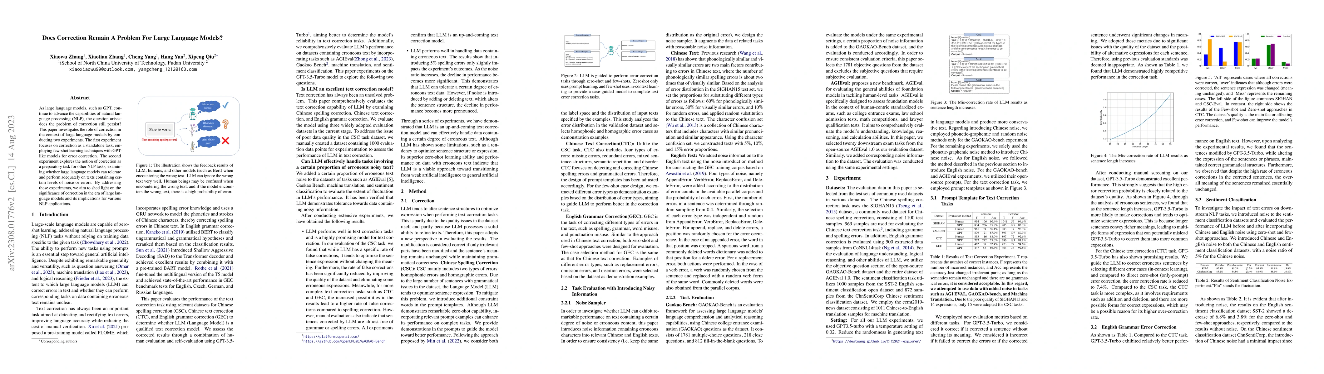 Thumbnail for Does Correction Remain A Problem For Large Language Models?