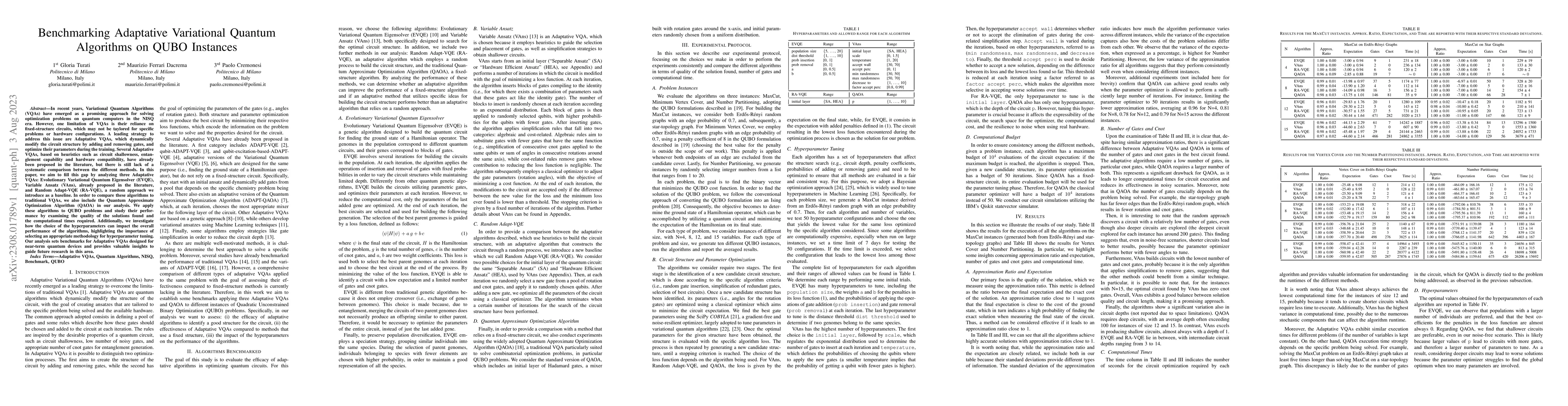 Thumbnail for Benchmarking Adaptative Variational Quantum Algorithms on QUBO Instances