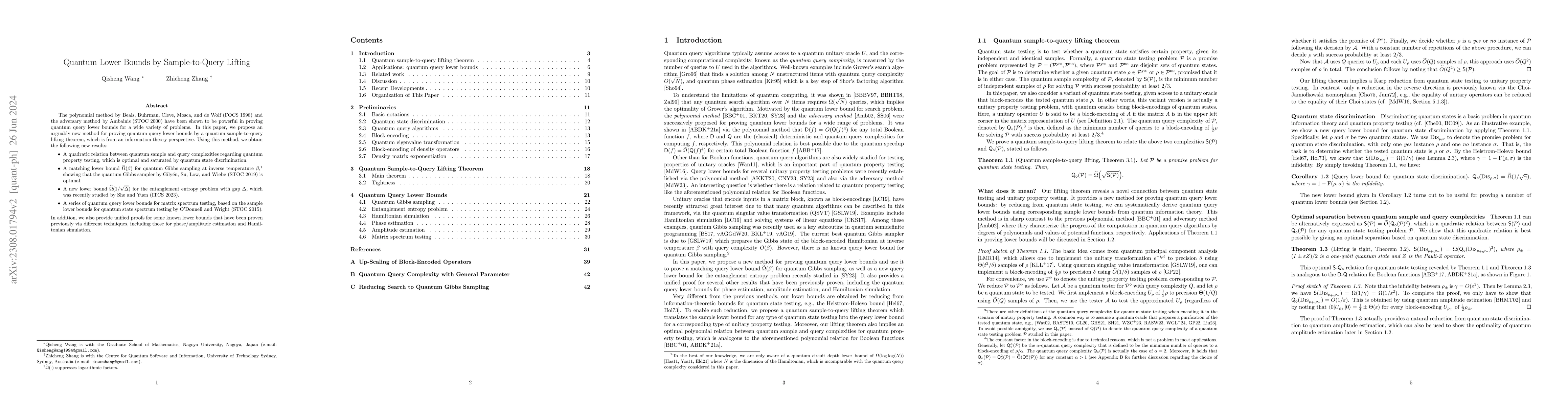Thumbnail for Quantum Lower Bounds by Sample-to-Query Lifting