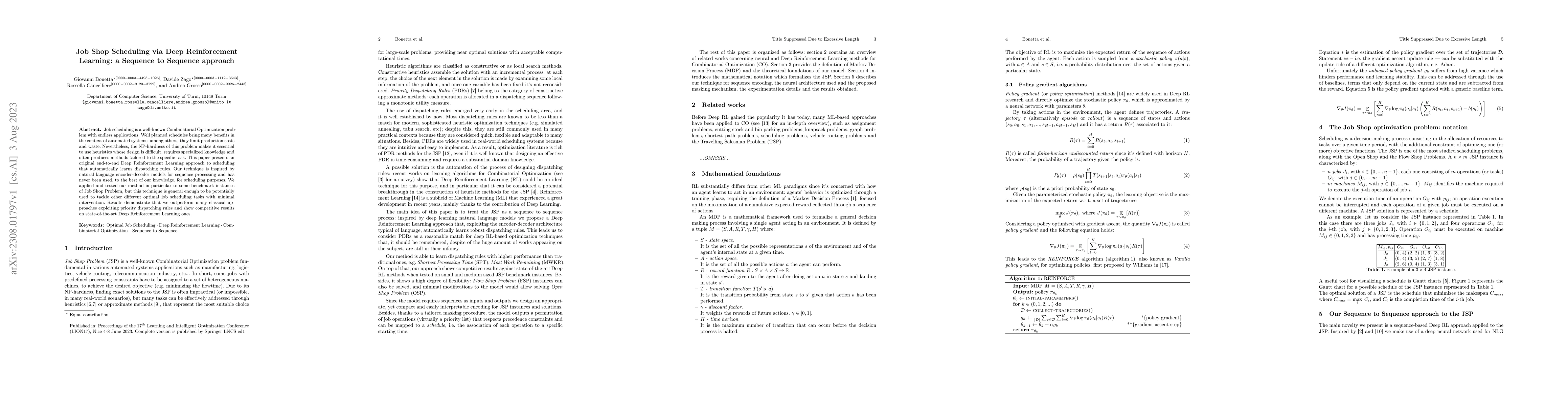 Thumbnail for Job Shop Scheduling via Deep Reinforcement Learning: a Sequence to
  Sequence approach