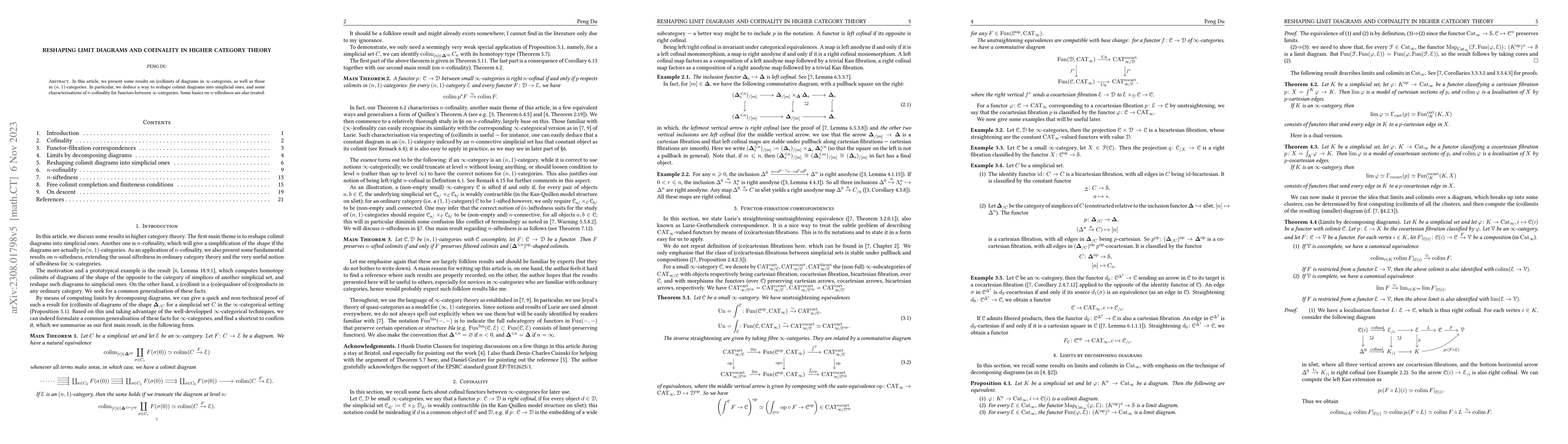 Thumbnail for Reshaping limit diagrams and cofinality in higher category theory