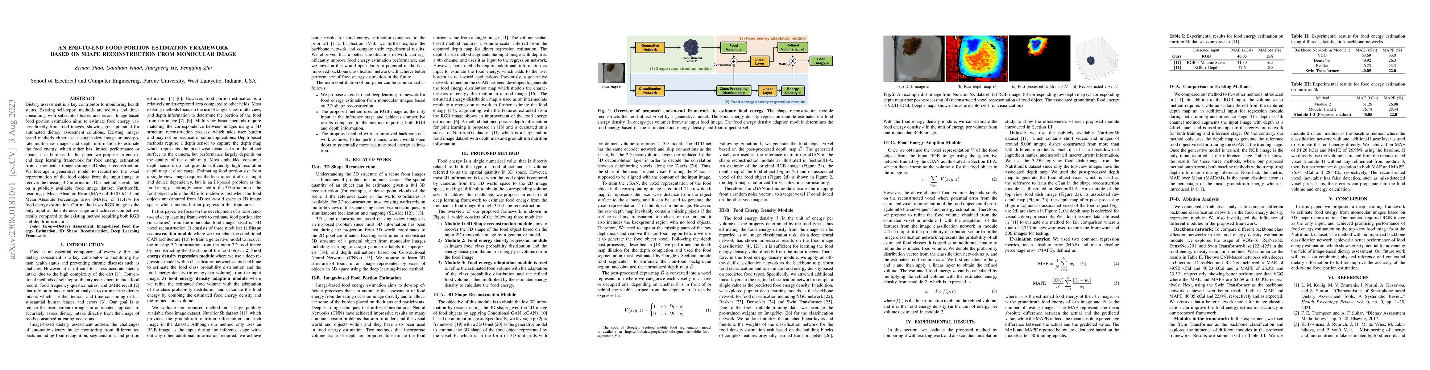 Thumbnail for An End-to-end Food Portion Estimation Framework Based on Shape
  Reconstruction from Monocular Image