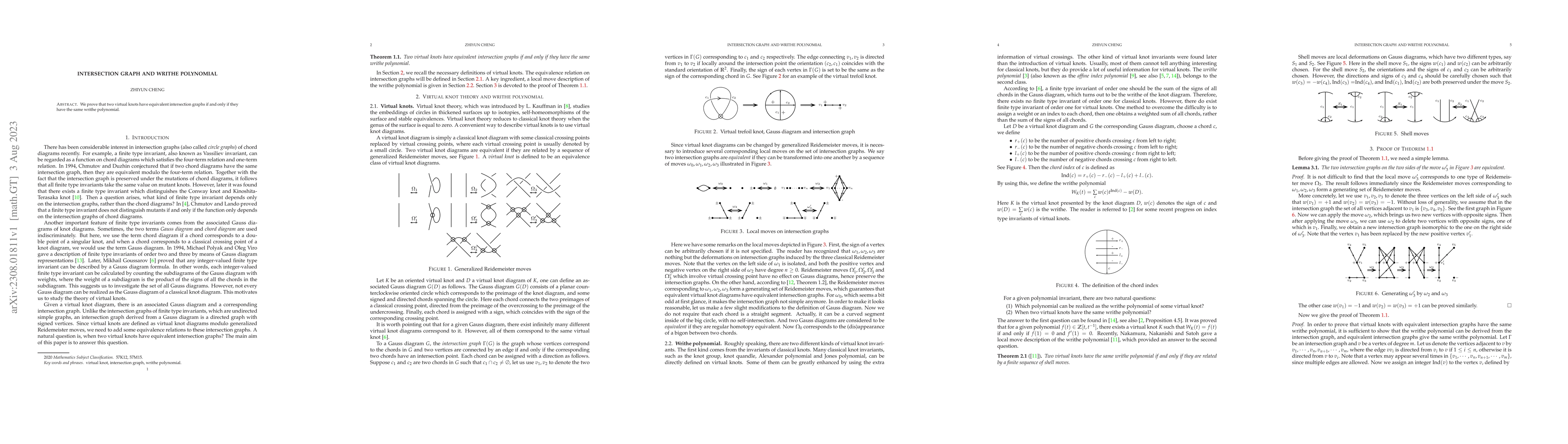 Thumbnail for Intersection graph and writhe polynomial