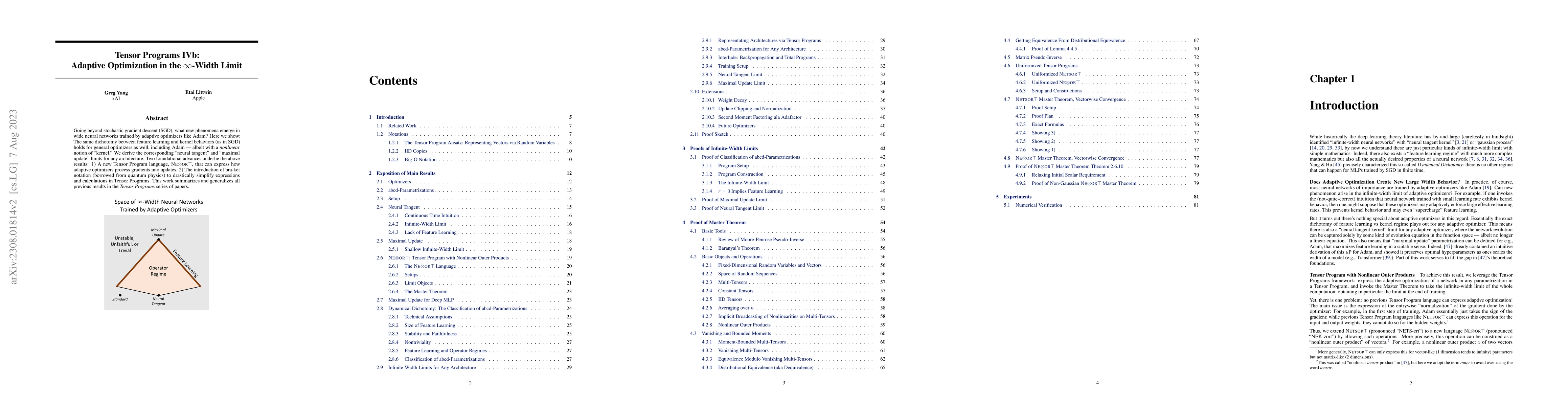 Thumbnail for Tensor Programs IVb: Adaptive Optimization in the Infinite-Width Limit