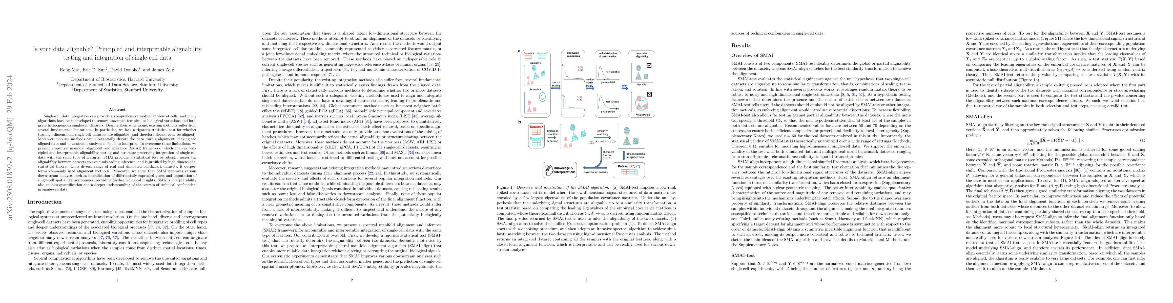 Thumbnail for Is your data alignable? Principled and interpretable alignability
  testing and integration of single-cell data