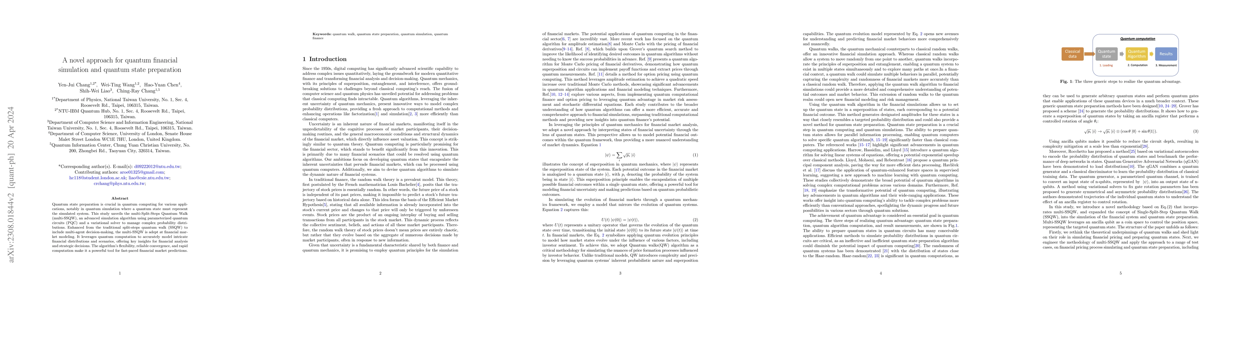 Thumbnail for A novel approach for quantum financial simulation and quantum state
  preparation