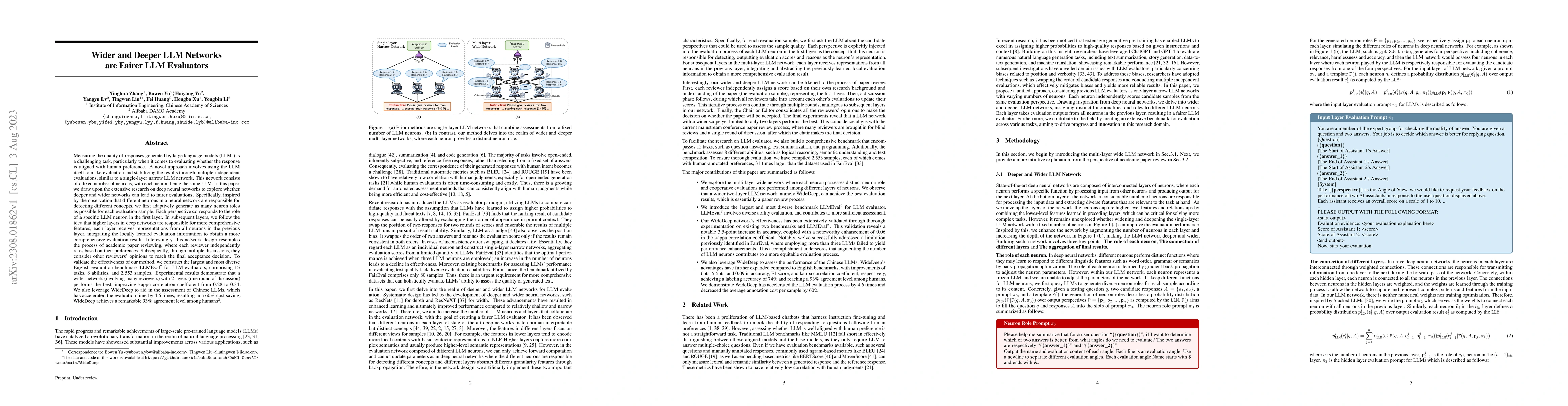 Thumbnail for Wider and Deeper LLM Networks are Fairer LLM Evaluators