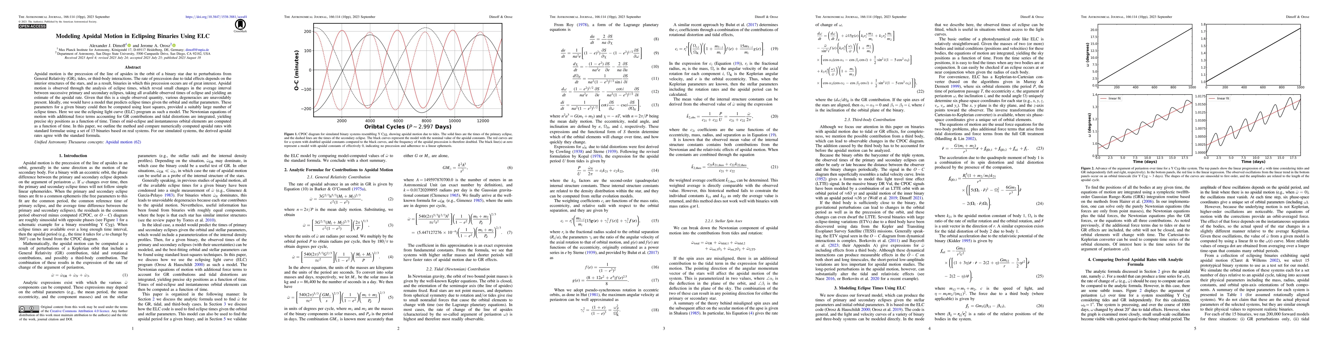Thumbnail for Modeling Apsidal Motion in Eclipsing Binaries using ELC