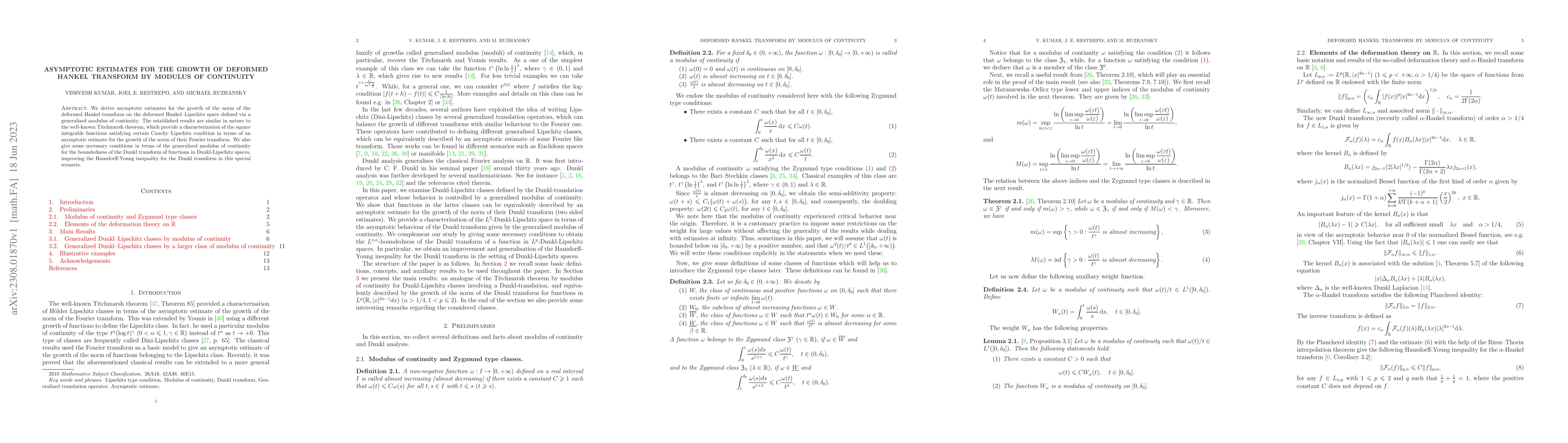 Thumbnail for Asymptotic estimates for the growth of deformed Hankel transform by
  modulus of continuity