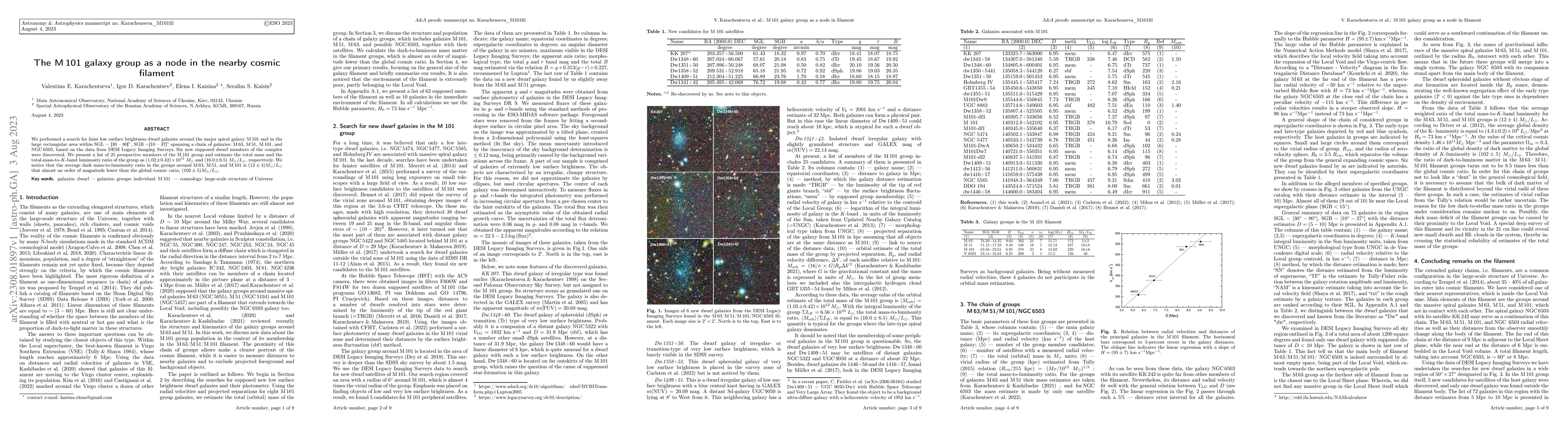 Thumbnail for The M101 galaxy group as a node in the nearby cosmic filament