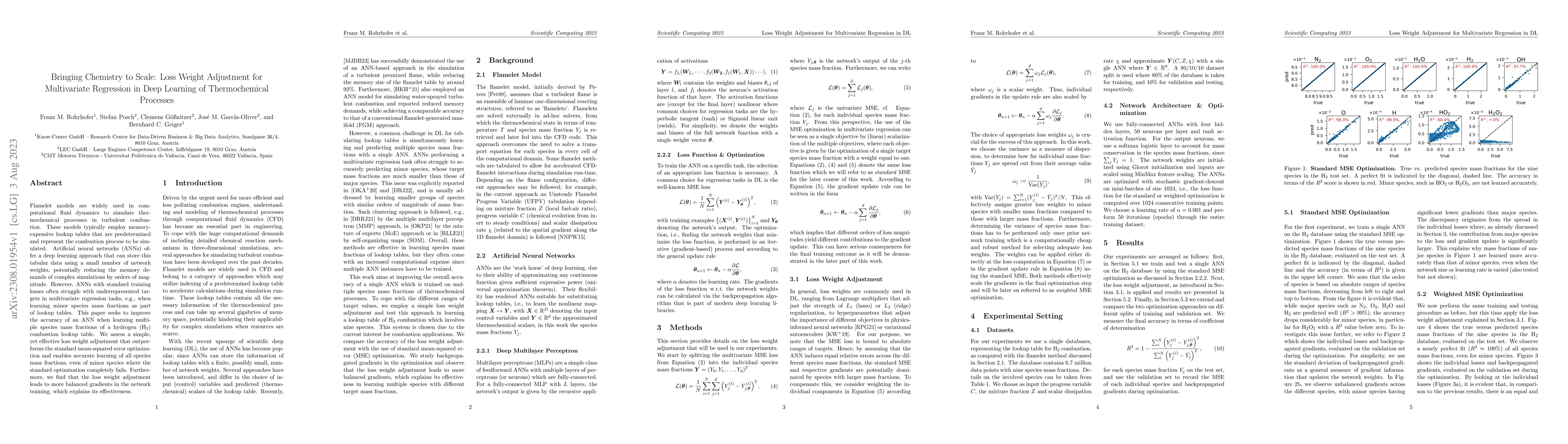 Thumbnail for Bringing Chemistry to Scale: Loss Weight Adjustment for Multivariate
  Regression in Deep Learning of Thermochemical Processes