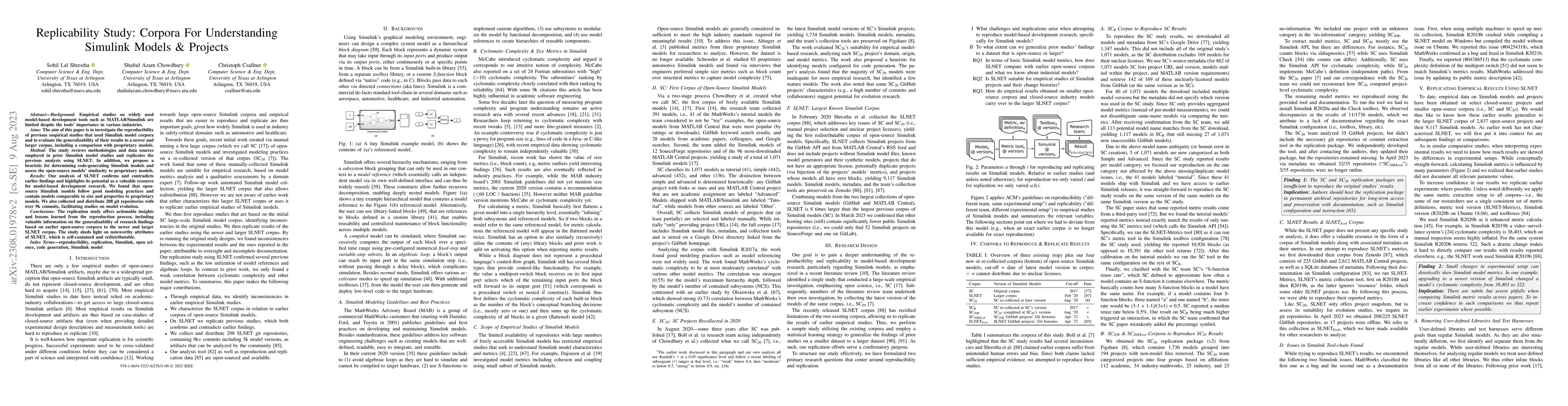 Thumbnail for Replicability Study: Corpora For Understanding Simulink Models &
  Projects