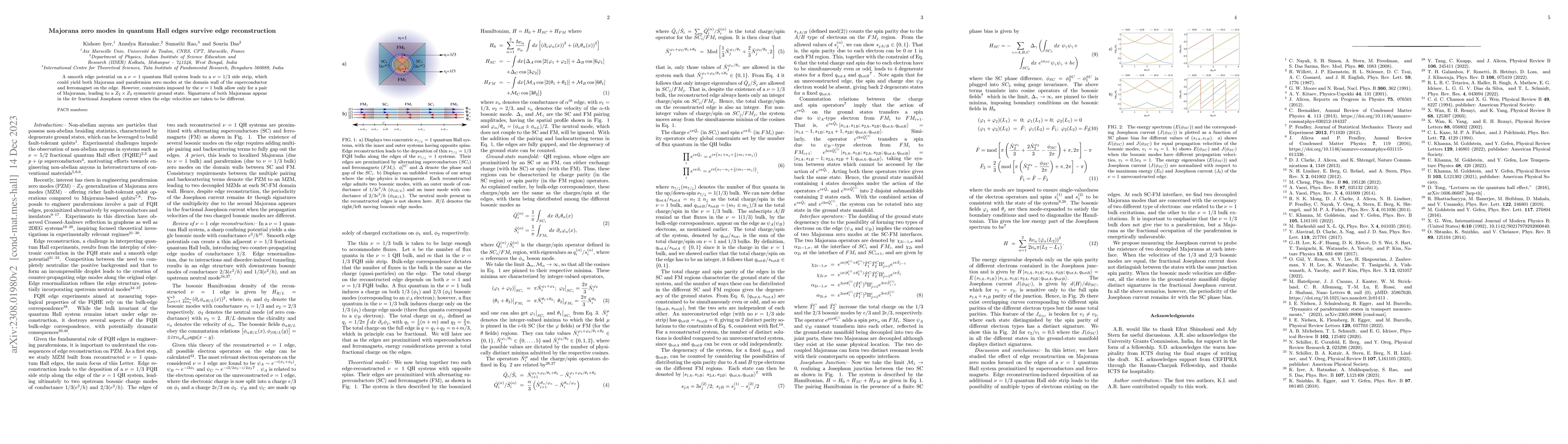 Thumbnail for Can Majorana zero modes in quantum Hall edges survive edge
  reconstruction?