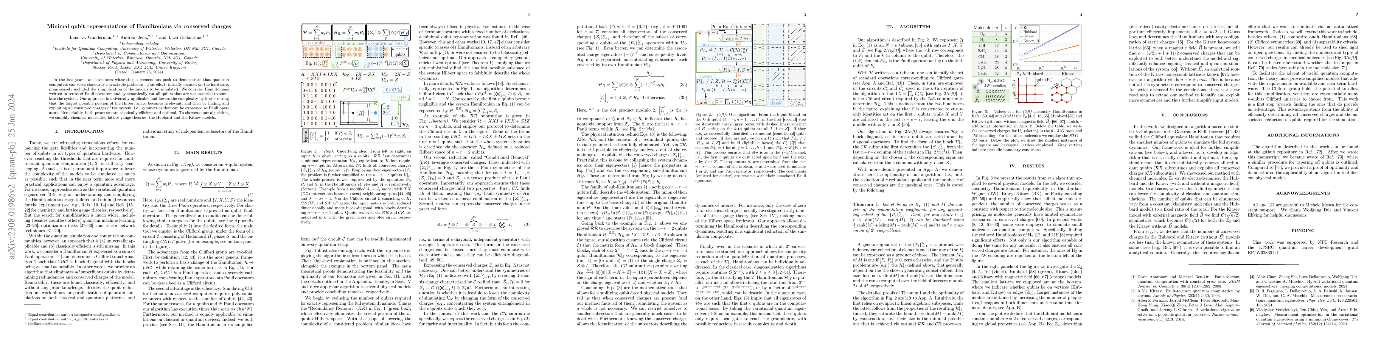 Thumbnail for Minimal qubit representations of Hamiltonians via conserved charges