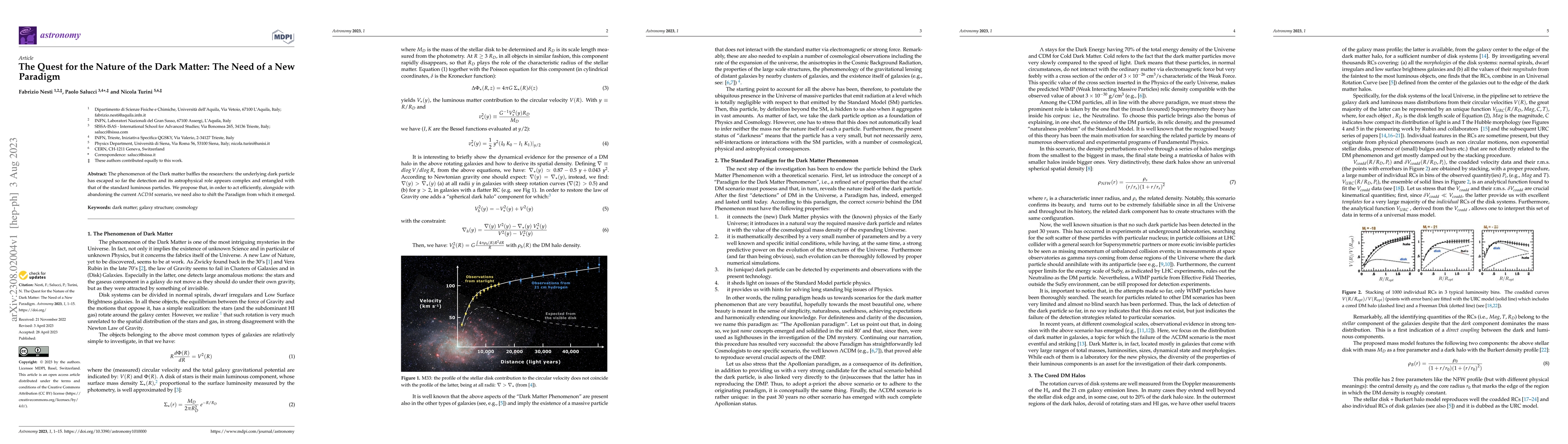 Thumbnail for The Quest for the Nature of the Dark Matter: The Need of a New Paradigm