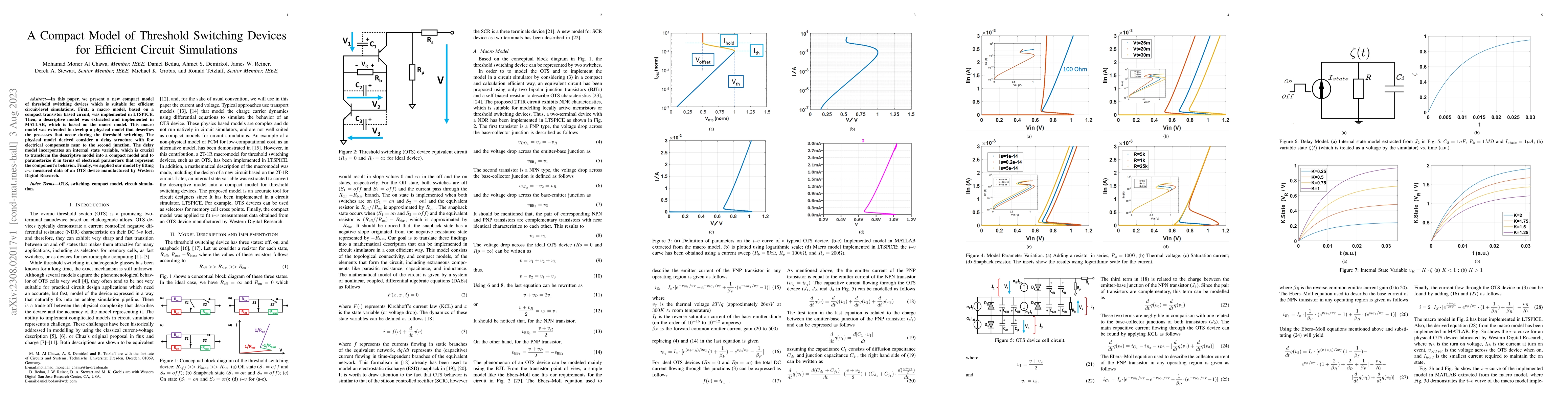 Thumbnail for A Compact Model of Threshold Switching Devices for Efficient Circuit
  Simulations