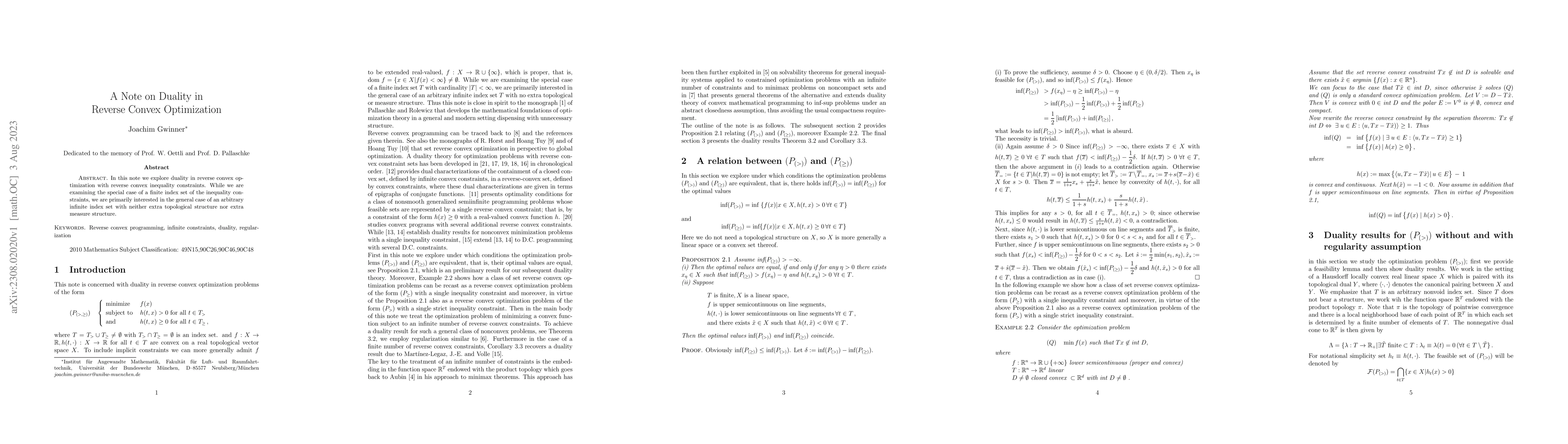 Thumbnail for A Note on Duality in Reverse Convex Optimization