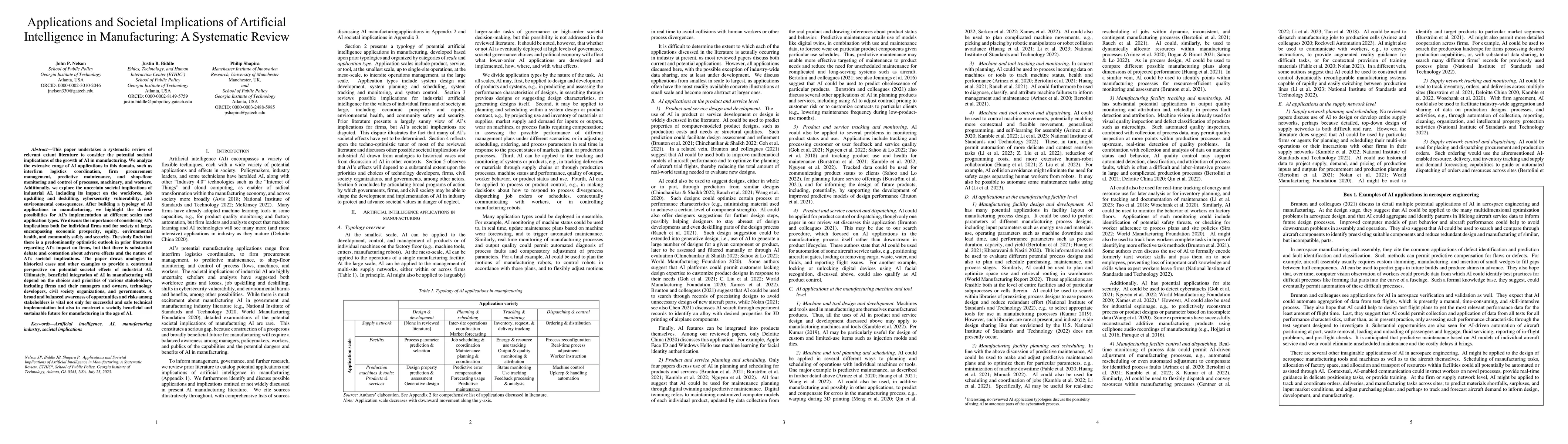 Thumbnail for Applications and Societal Implications of Artificial Intelligence in
  Manufacturing: A Systematic Review