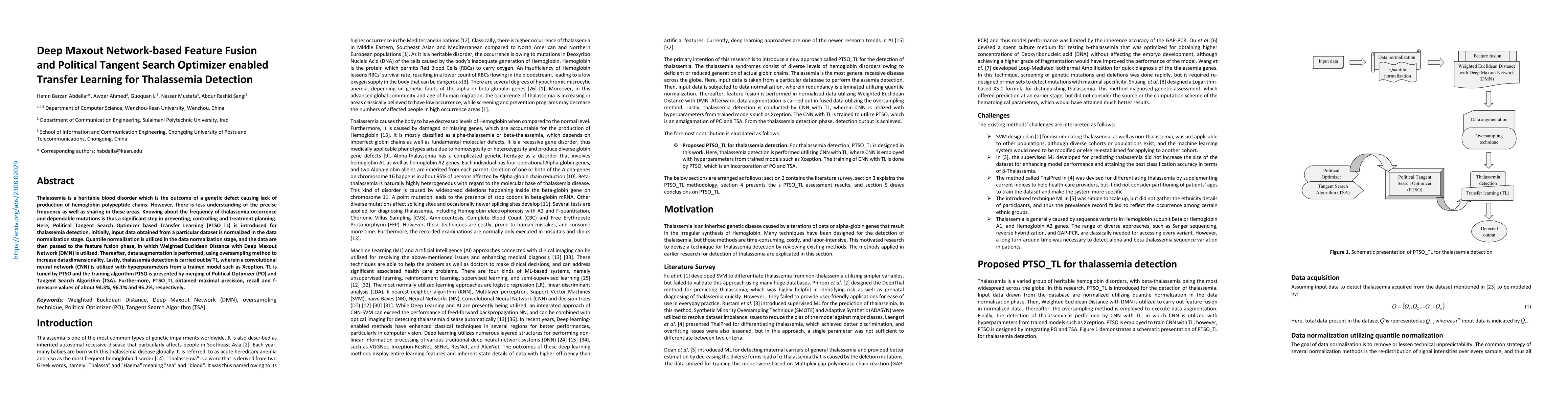 Thumbnail for Deep Maxout Network-based Feature Fusion and Political Tangent Search
  Optimizer enabled Transfer Learning for Thalassemia Detection