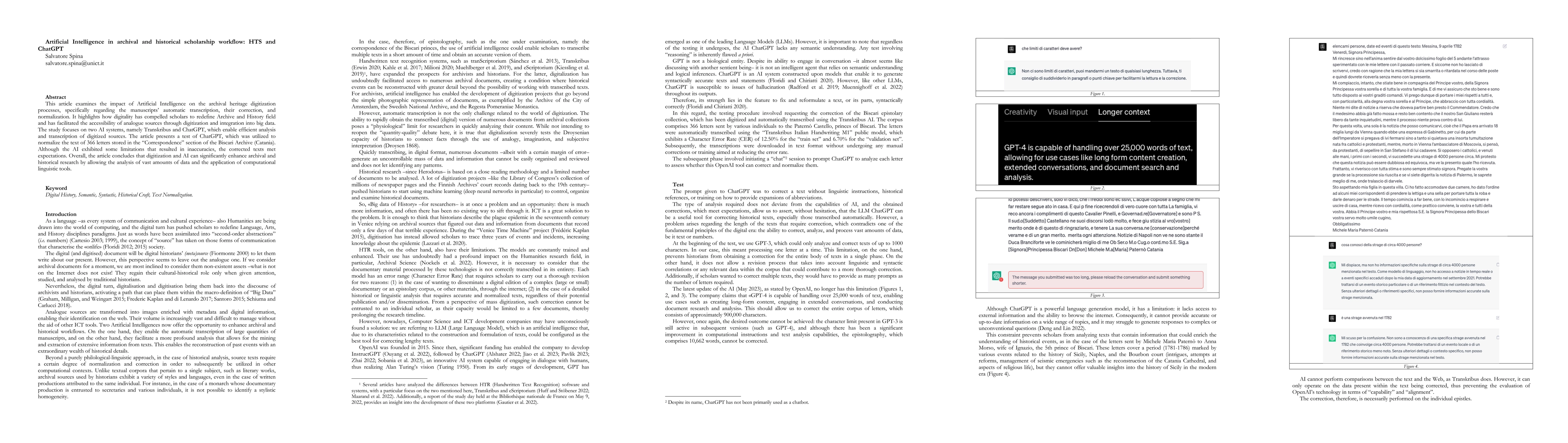 Thumbnail for Artificial Intelligence in archival and historical scholarship workflow:
  HTS and ChatGPT